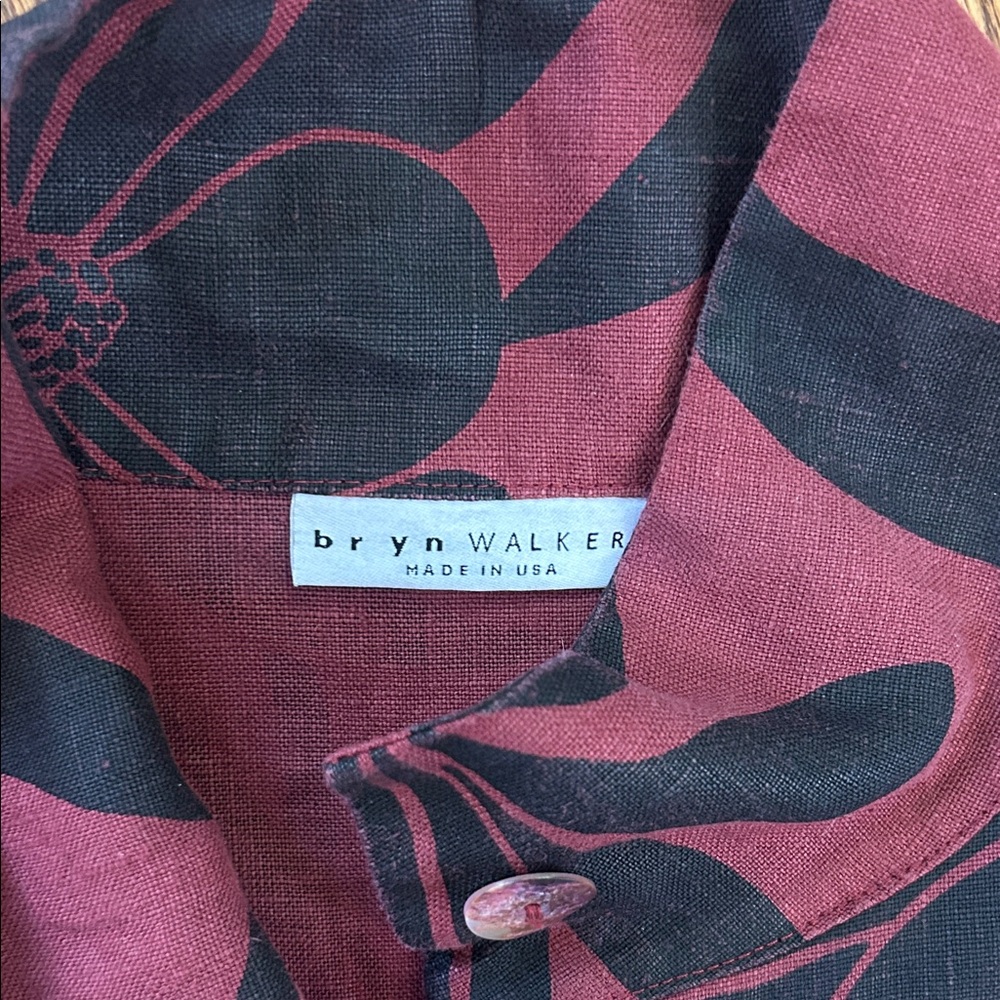 Bryn Walker Maroon and Black Floral Jacket - Picture 2 of 4